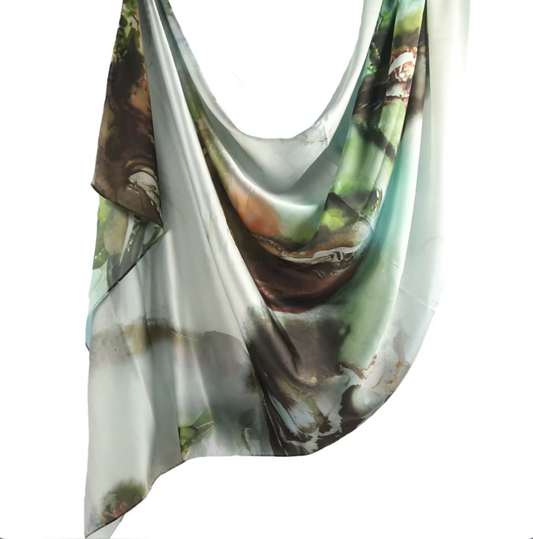 Premium Printed Chiffon Hijab Scarf - Mint Mist