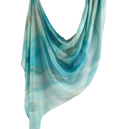 Printed Modal Hijab - Ocean Haze