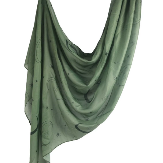 Printed Modal Hijab - Olive Lunar
