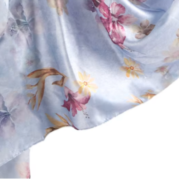 Premium Printed Chiffon Hijab Scarf - Petal Sky