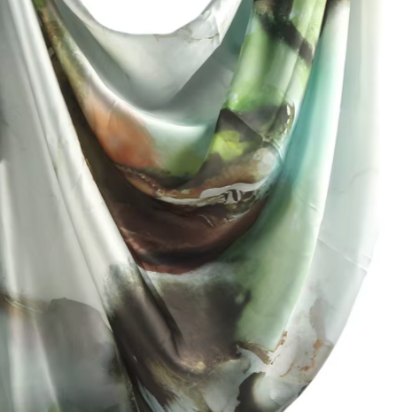 Premium Printed Chiffon Hijab Scarf - Mint Mist