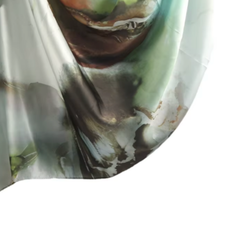 Premium Printed Chiffon Hijab Scarf - Mint Mist